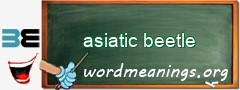WordMeaning blackboard for asiatic beetle